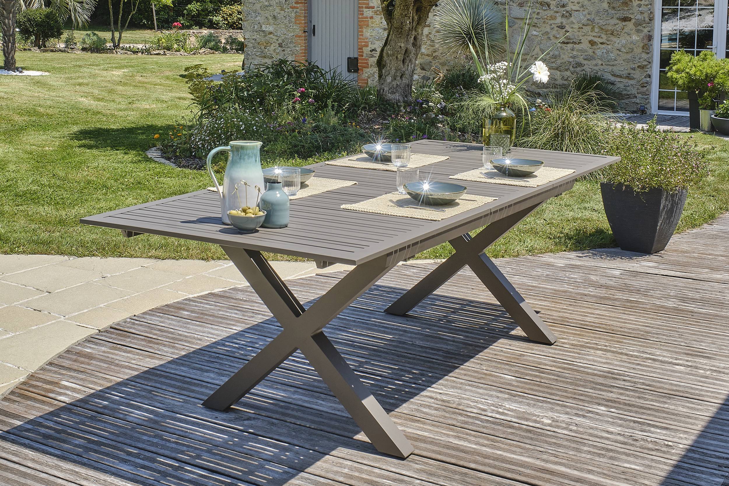 Dcb Garden - Table de jardin en aluminium - Quartz - FLORIDE - Image 1