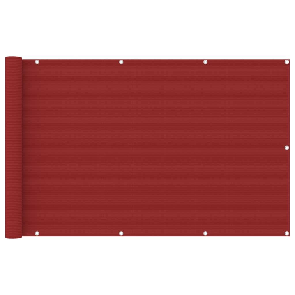 Helloshop26 - Écran de balcon brise pare vue protection confidentialité 120 x 600 cm PEHD rouge - Imagen 1