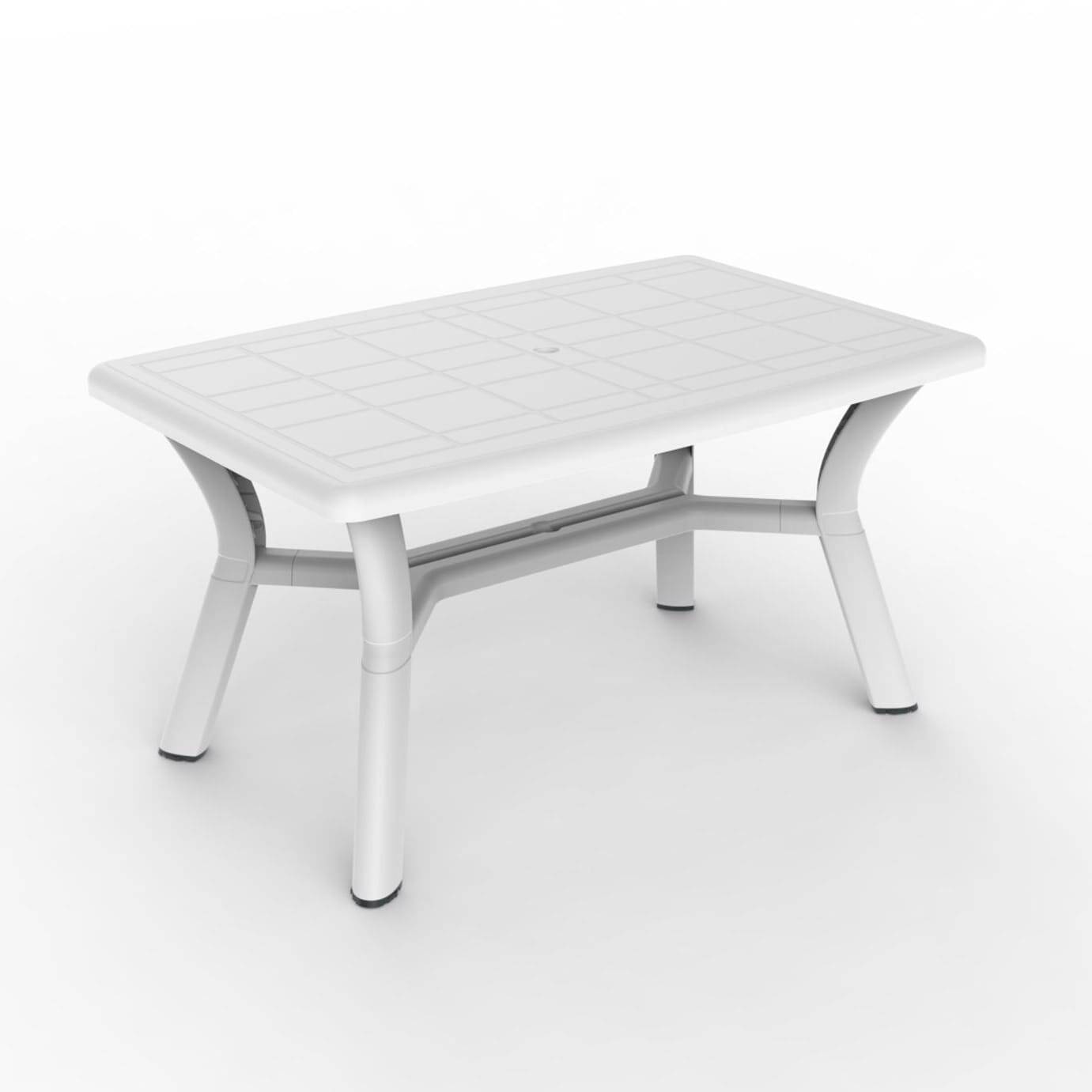 Garbar - Table rectangulaire 140x90 Dalia garbar plastique blanc - Image 1