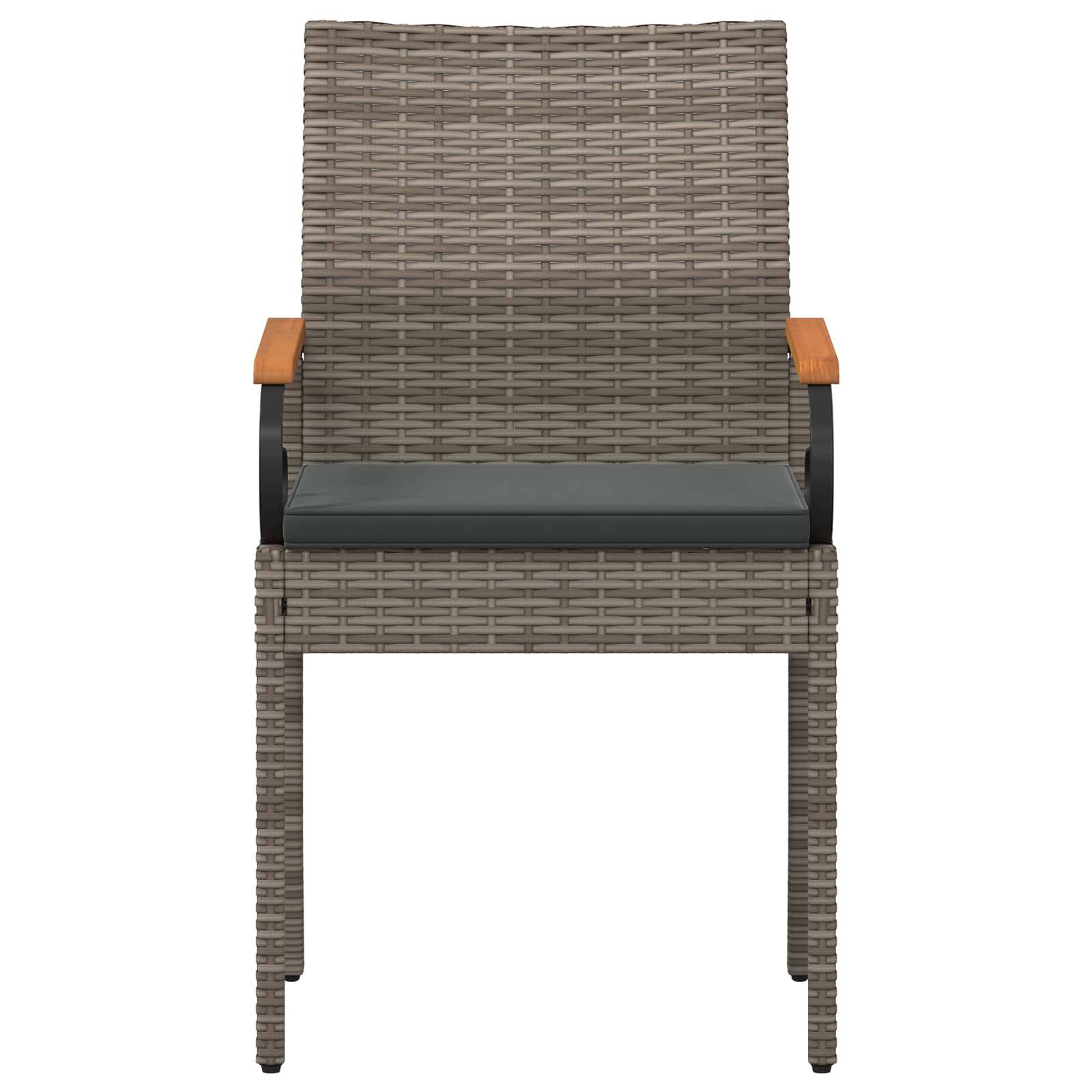 Chaises de jardin polyrotin et acier gris 59.5 x 50 x 88 cm, Poids:14.1kg - PANGIVO - Image 6