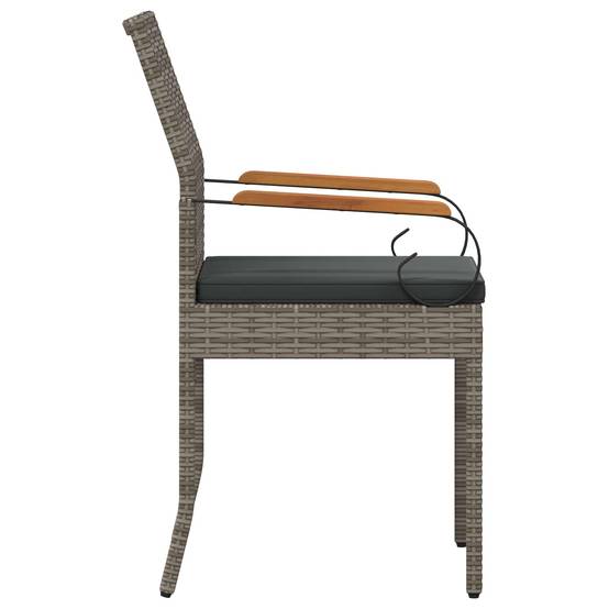 Chaises de jardin polyrotin et acier gris 59.5 x 50 x 88 cm, Poids:14.1kg - PANGIVO - Image 7