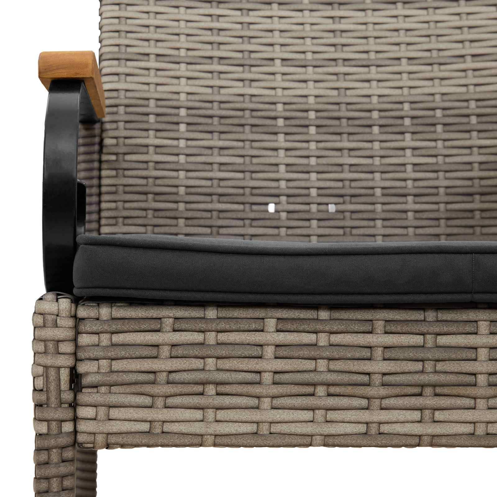 Chaises de jardin polyrotin et acier gris 59.5 x 50 x 88 cm, Poids:14.1kg - PANGIVO - Image 8