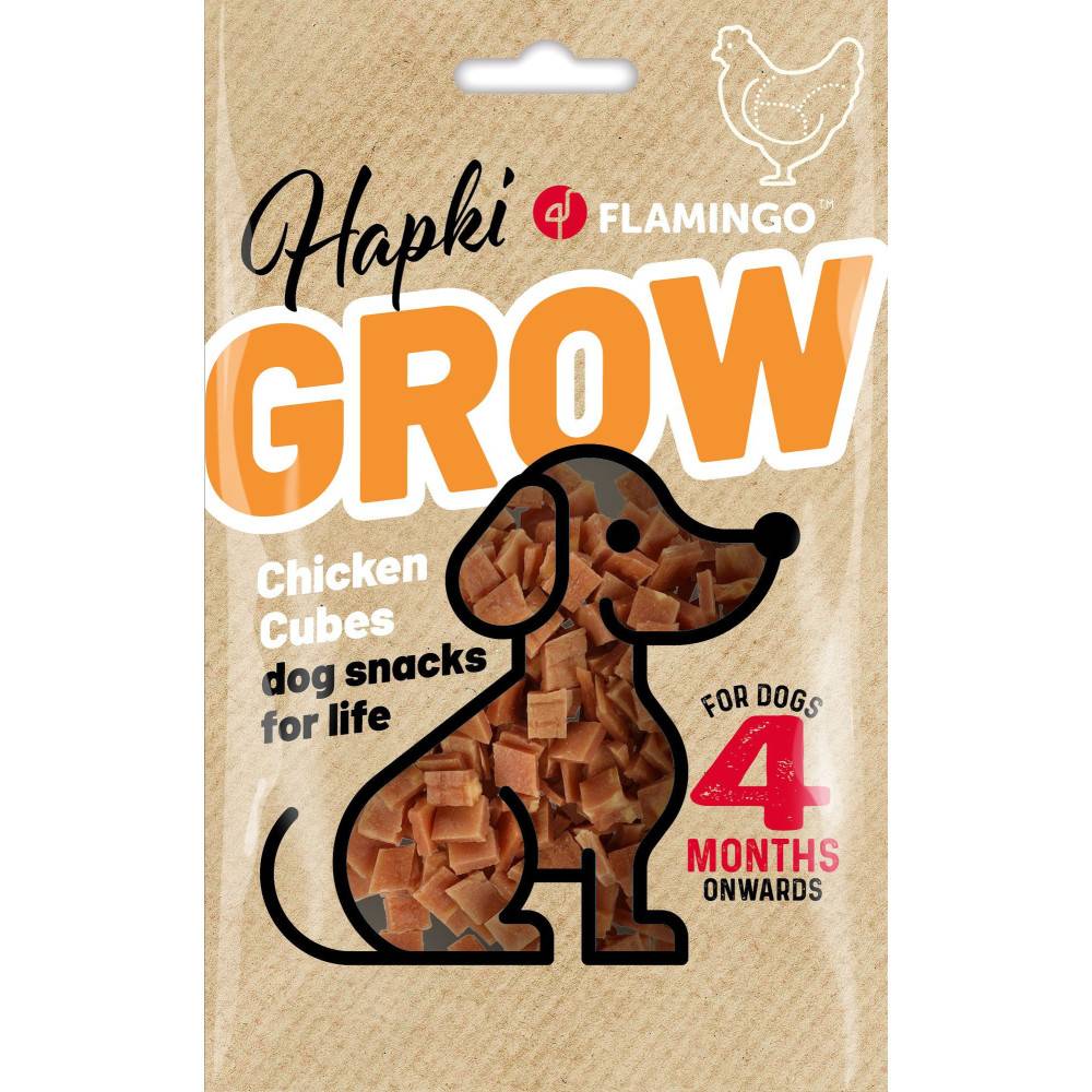 Flamingo - Friandises Hapki Grow Petits blocs avec poulet 85 g pour chiot a partir de 4 mois - Imagen 1
