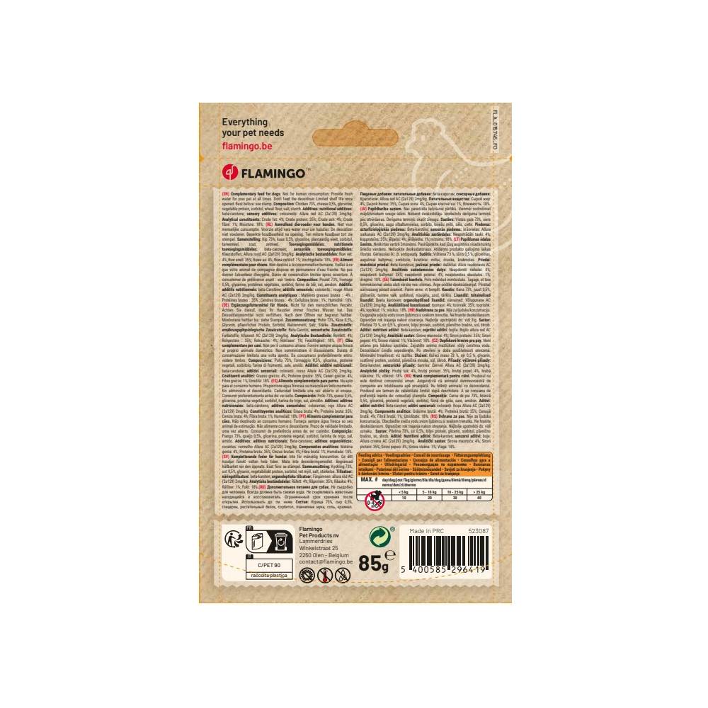 Flamingo - Friandises Hapki Grow Petits blocs avec poulet 85 g pour chiot a partir de 4 mois - Imagen 3