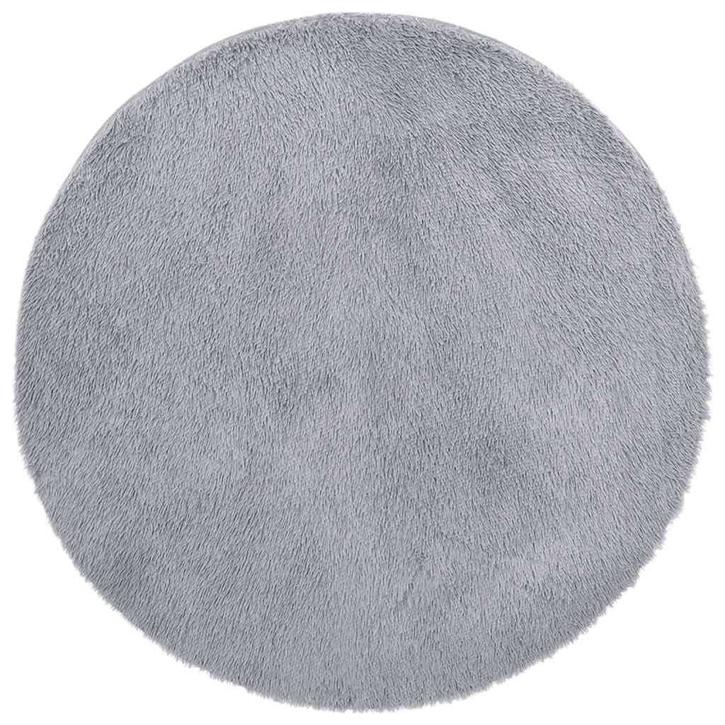 Tapis Rondà Poils Longs en Polyester Design Moderne pour Salon Gris Clair 200x200 cm – ComfortXL Outdoor Living - Image 2