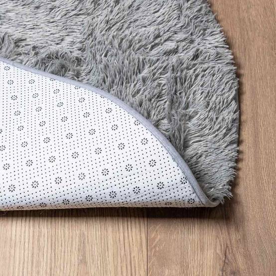 Tapis Rondà Poils Longs en Polyester Design Moderne pour Salon Gris Clair 200x200 cm – ComfortXL Outdoor Living - Image 6