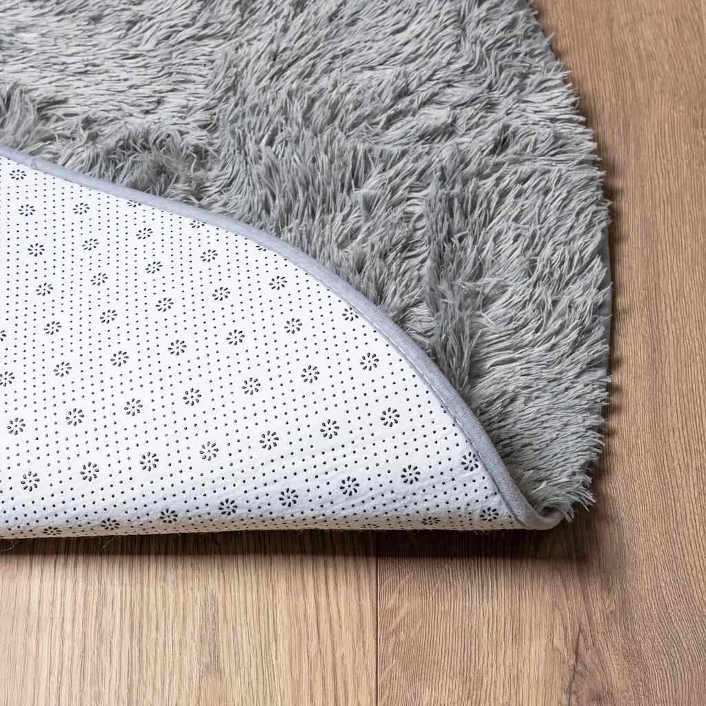 Tapis Rondà Poils Longs en Polyester Design Moderne pour Salon Gris Clair 200x200 cm – ComfortXL Outdoor Living - Image 6