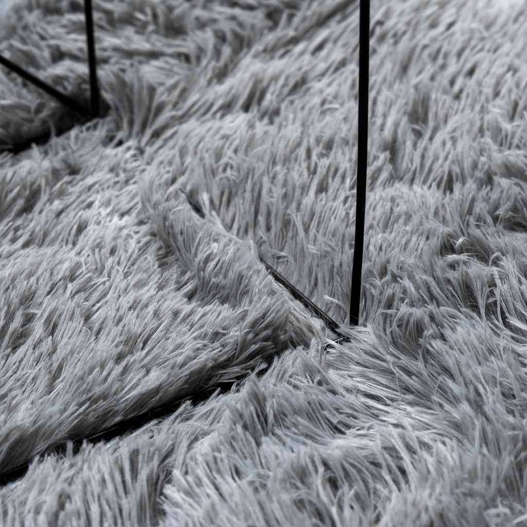 Tapis Rondà Poils Longs en Polyester Design Moderne pour Salon Gris Clair 200x200 cm – ComfortXL Outdoor Living - Image 7