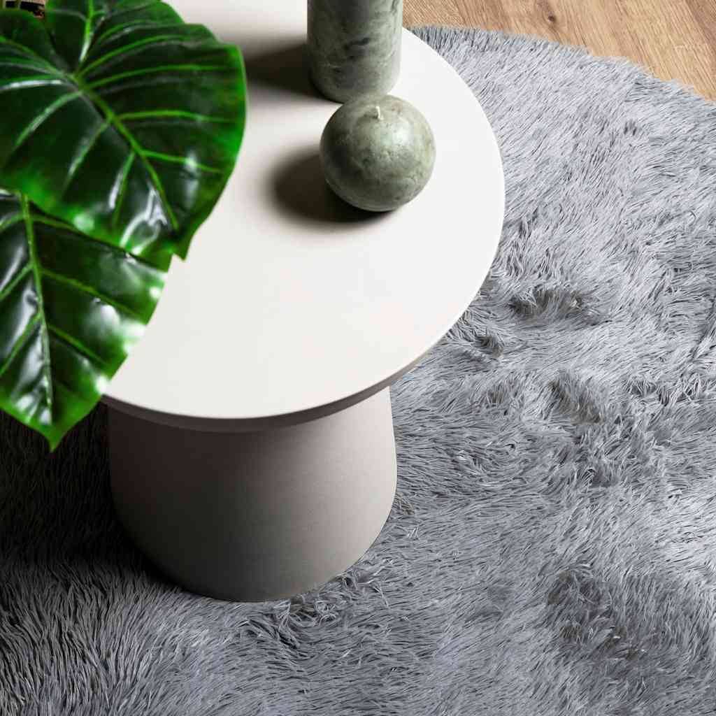 Tapis Rondà Poils Longs en Polyester Design Moderne pour Salon Gris Clair 200x200 cm – ComfortXL Outdoor Living - Image 8
