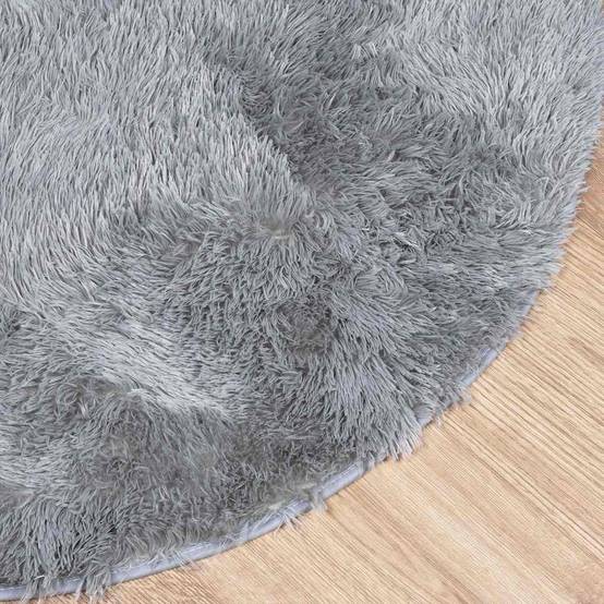 Tapis Rondà Poils Longs en Polyester Design Moderne pour Salon Gris Clair 200x200 cm – ComfortXL Outdoor Living - Image 4