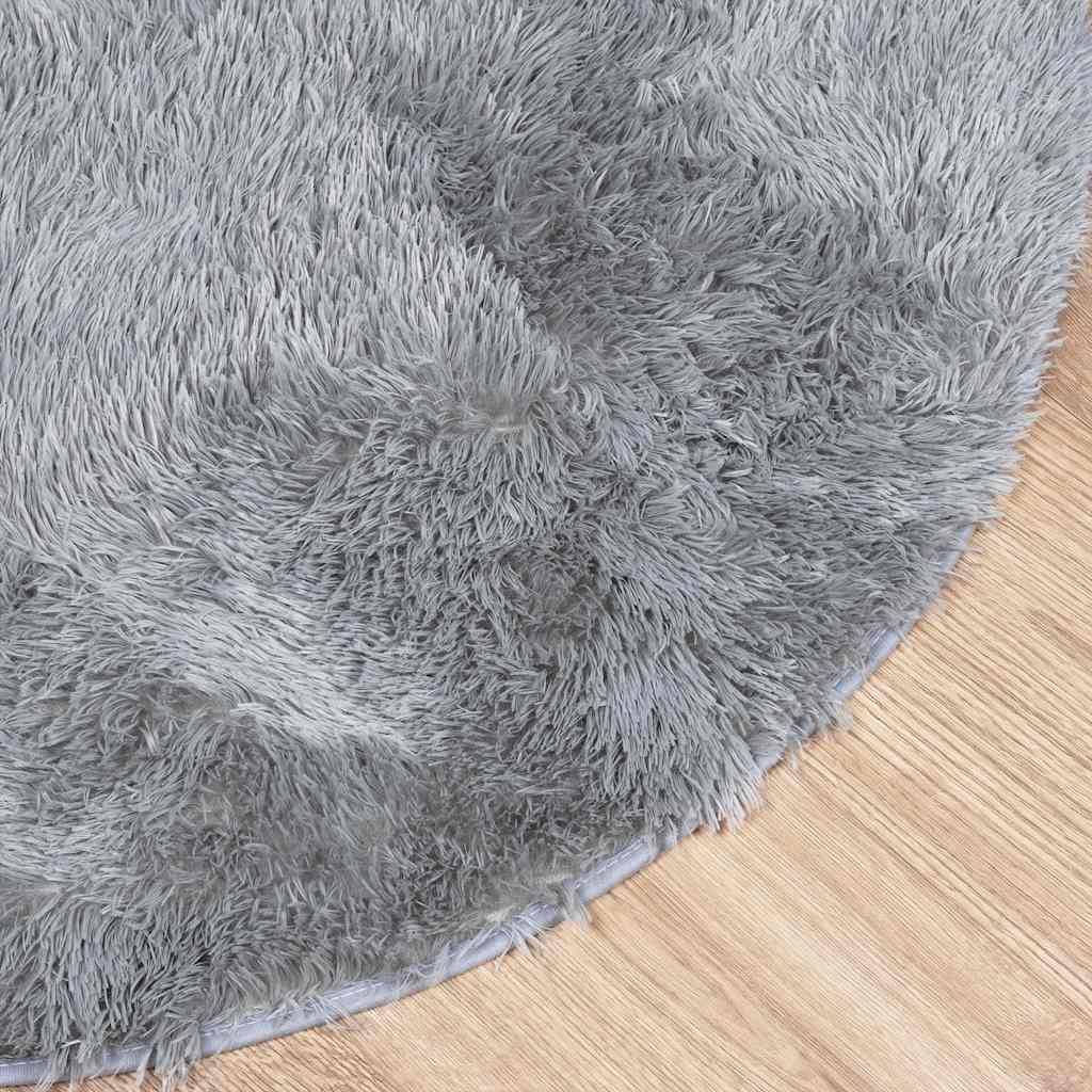 Tapis Rondà Poils Longs en Polyester Design Moderne pour Salon Gris Clair 200x200 cm – ComfortXL Outdoor Living - Image 4