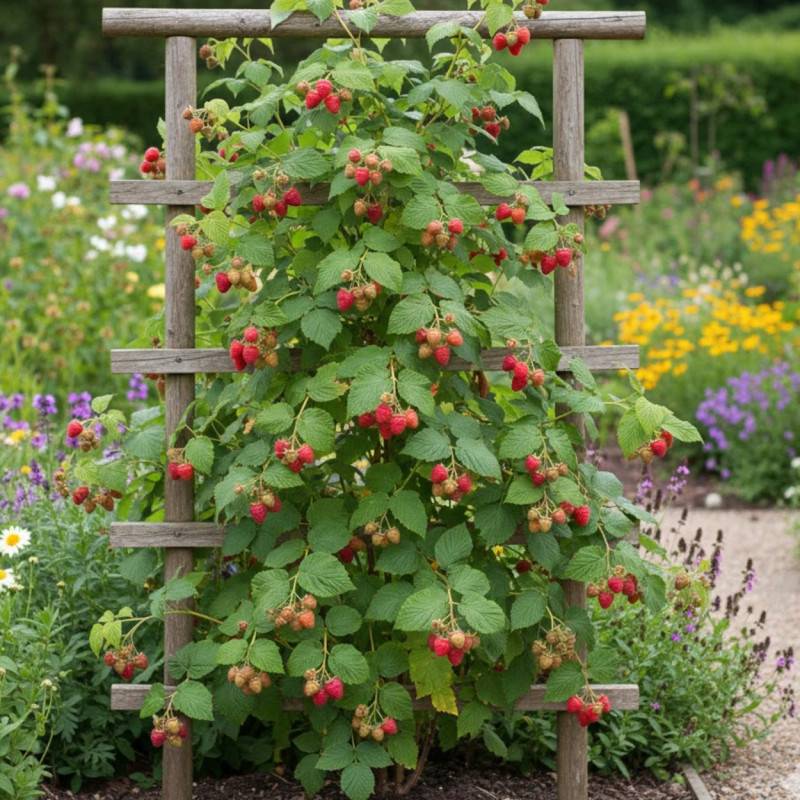 Mûre-framboise Bounty Berry 'YANTAY', Tayberry à fleurs Rose - feuillage Caduc - Godet - 5/20 cm-  hauteur à maturité De 2,50 m à 3,00 m - Image 5