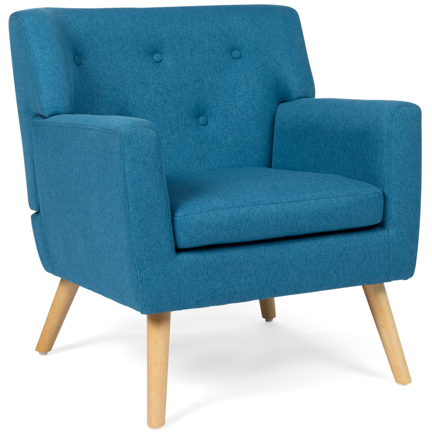 Fauteuil scandinave LIV en tissu bleu canard - Image 2
