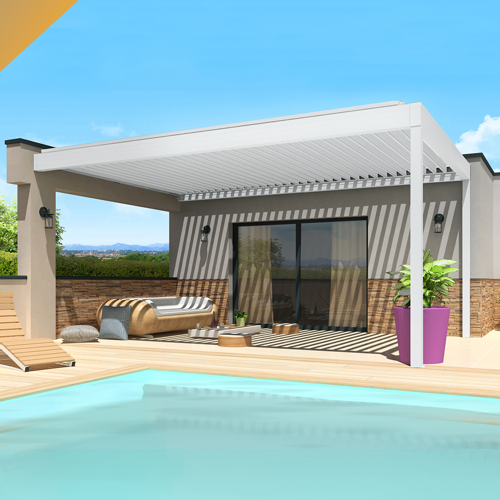 Intersun - Pergola Bioclimatique SPINELLE 4,50x4,987 M Verins à Télécommande (Blanc) - INTERSUN - Imagen 2
