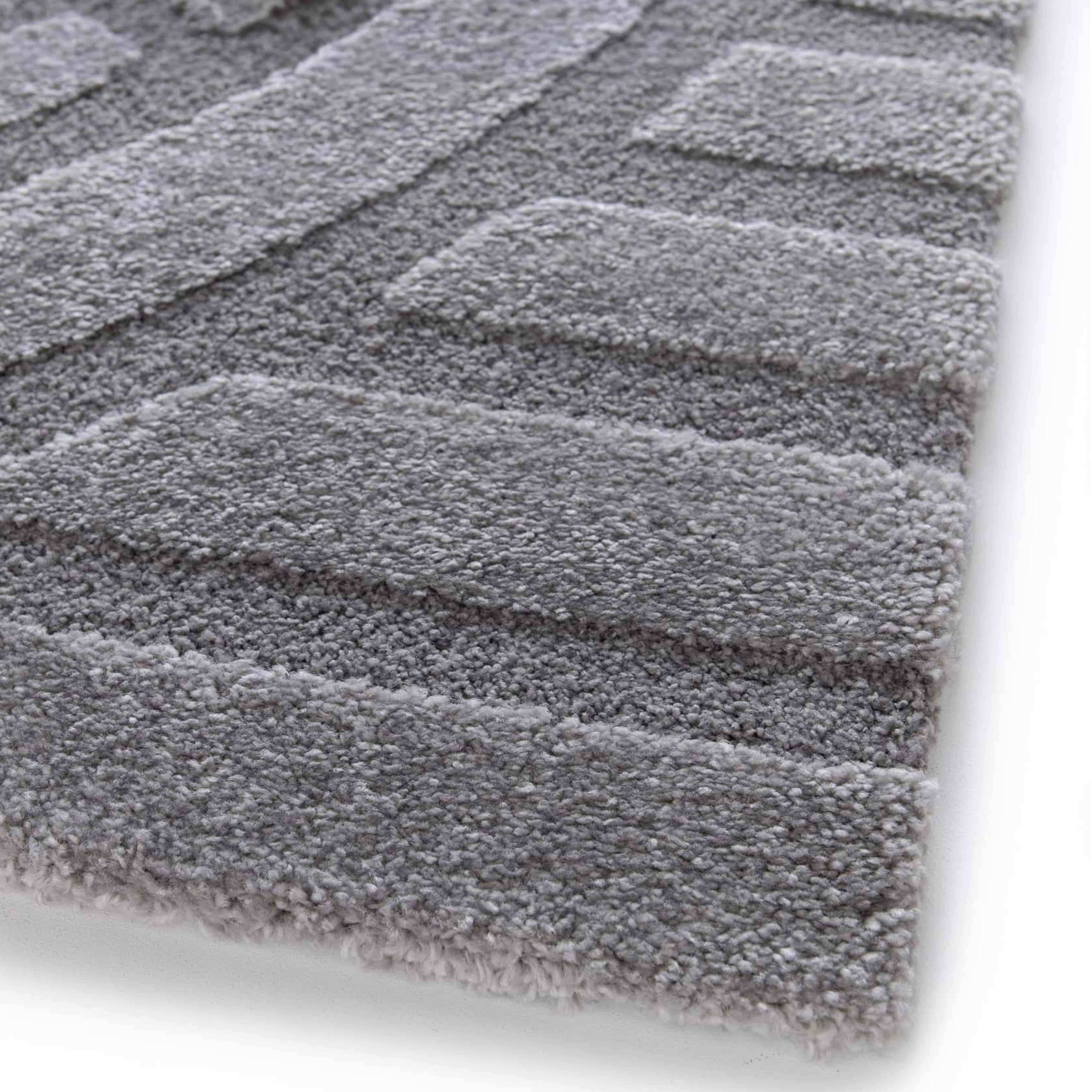 Oviala - Tapis rectangulaire à poils ras motif contemporain gris 160 x 230 cm Arche - Oviala - Imagen 4
