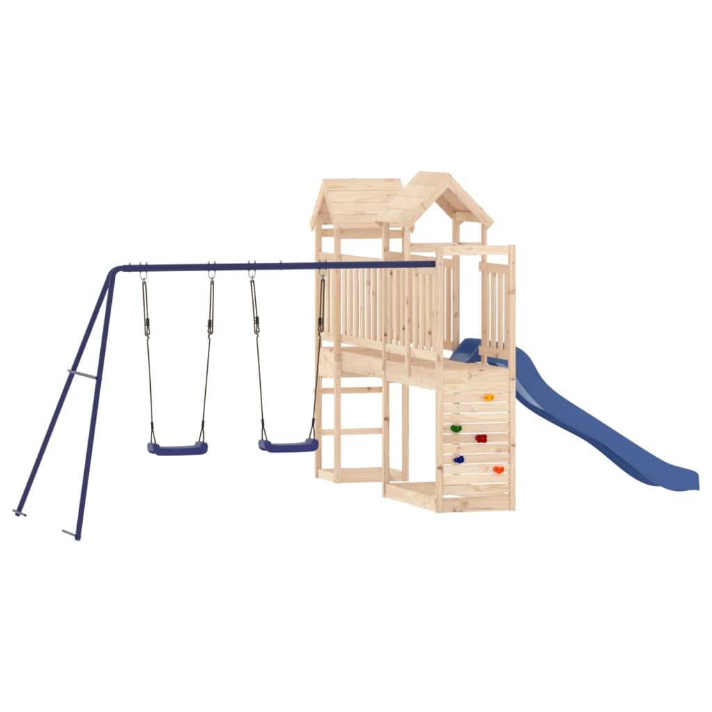Helloshop26 - Aire de jeux d'extérieur balançoires toboggan portiques robuste jeux jardin 495 x 339 x 214 cm bois de pin massif - Imagen 1