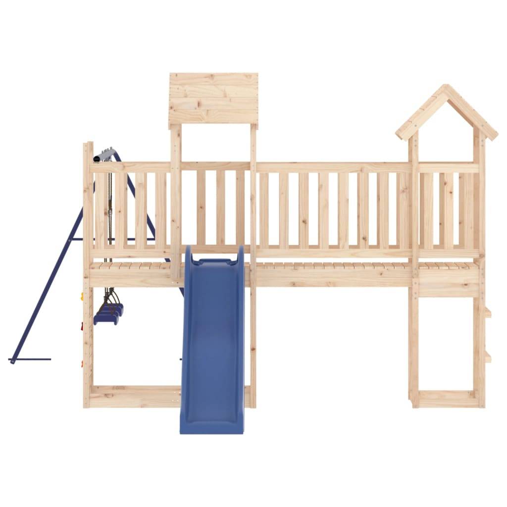 Helloshop26 - Aire de jeux d'extérieur balançoires toboggan portiques robuste jeux jardin 495 x 339 x 214 cm bois de pin massif - Imagen 3