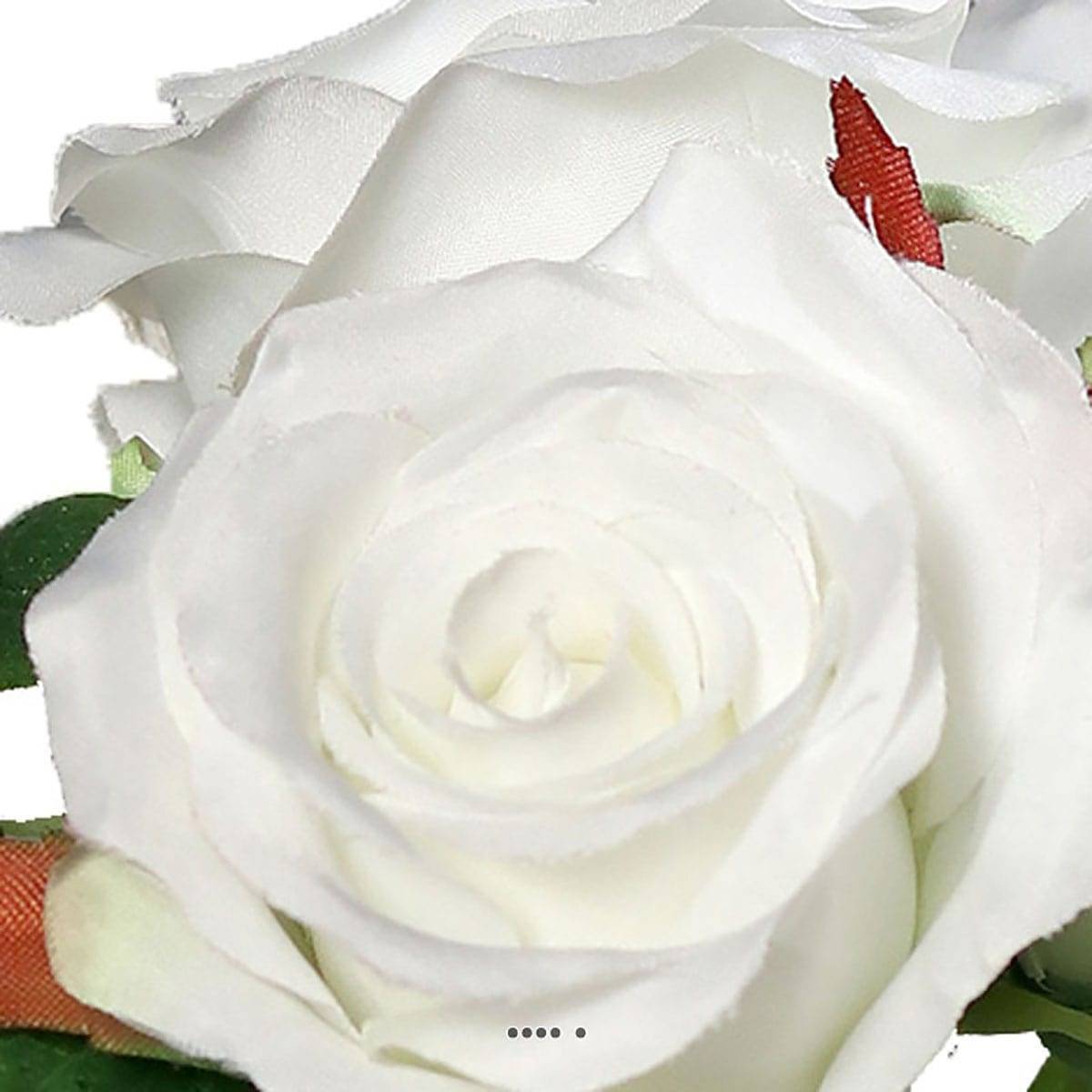 Artificielles - Adorable petit bouquet de fausses roses 3 têtes H 17 cm Blanc neige - couleur: Blanc neige - Imagen 3