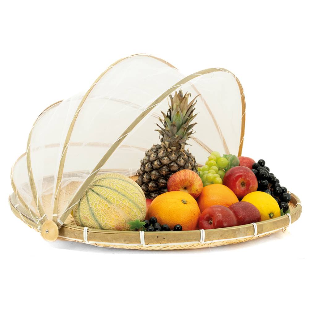 Aubry Gaspard - Plateau rond en bambou avec cloche en filet - Imagen 2