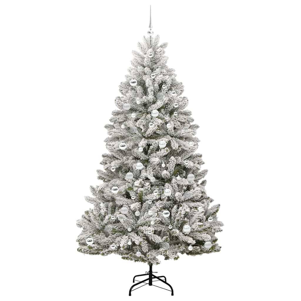 ComfortXL - Kit Grand Sapin de Noël Artificiel 210 cm Effet Neige, 120 Boules et LED – ComfortXL Outdoor Living - Image 4