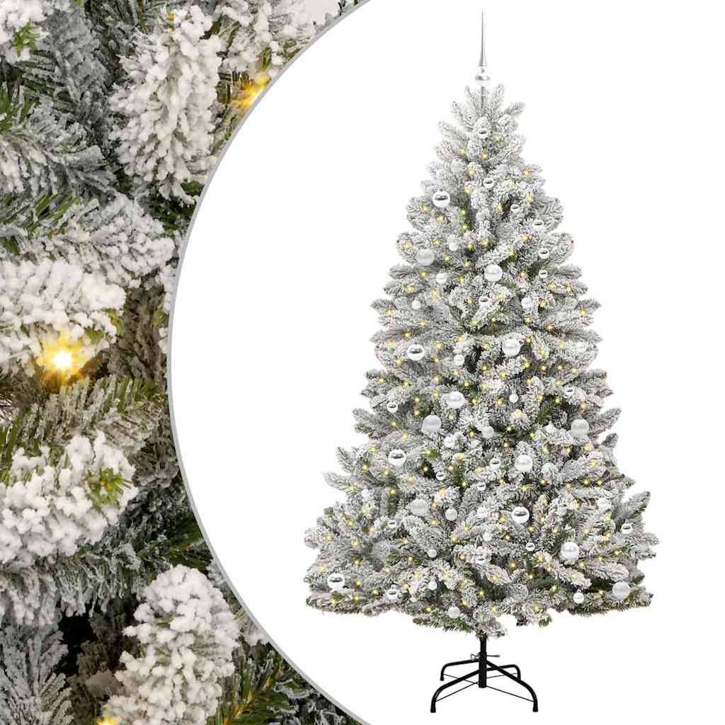 ComfortXL - Kit Grand Sapin de Noël Artificiel 210 cm Effet Neige, 120 Boules et LED – ComfortXL Outdoor Living - Image 2