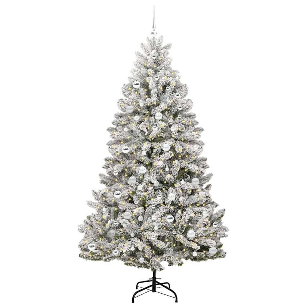 ComfortXL - Kit Grand Sapin de Noël Artificiel 210 cm Effet Neige, 120 Boules et LED – ComfortXL Outdoor Living - Image 3