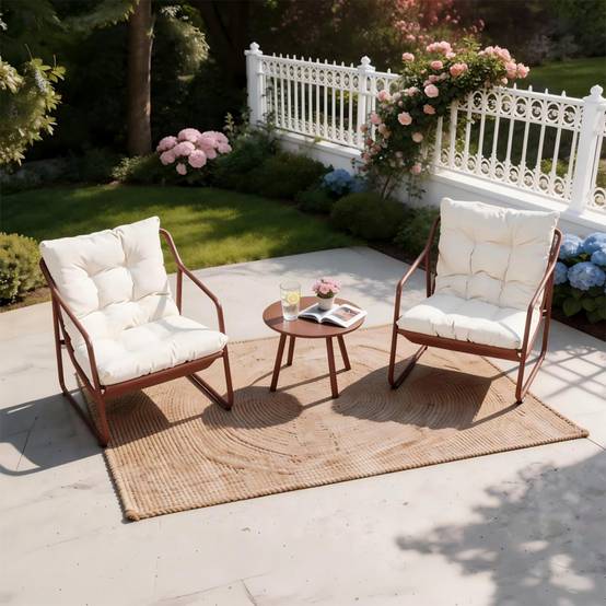 Ensemble de jardin 2 fauteuils terracotta avec table basse ATRANI - Image 2
