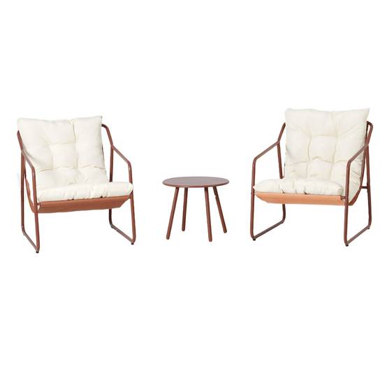 Ensemble de jardin 2 fauteuils terracotta avec table basse ATRANI - Image 1