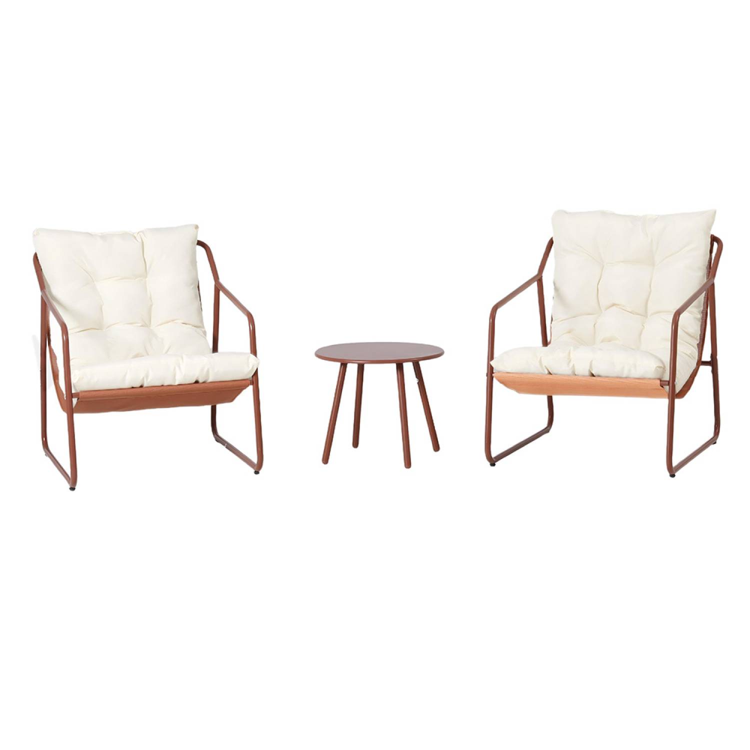 Ensemble de jardin 2 fauteuils terracotta avec table basse ATRANI - Image 1