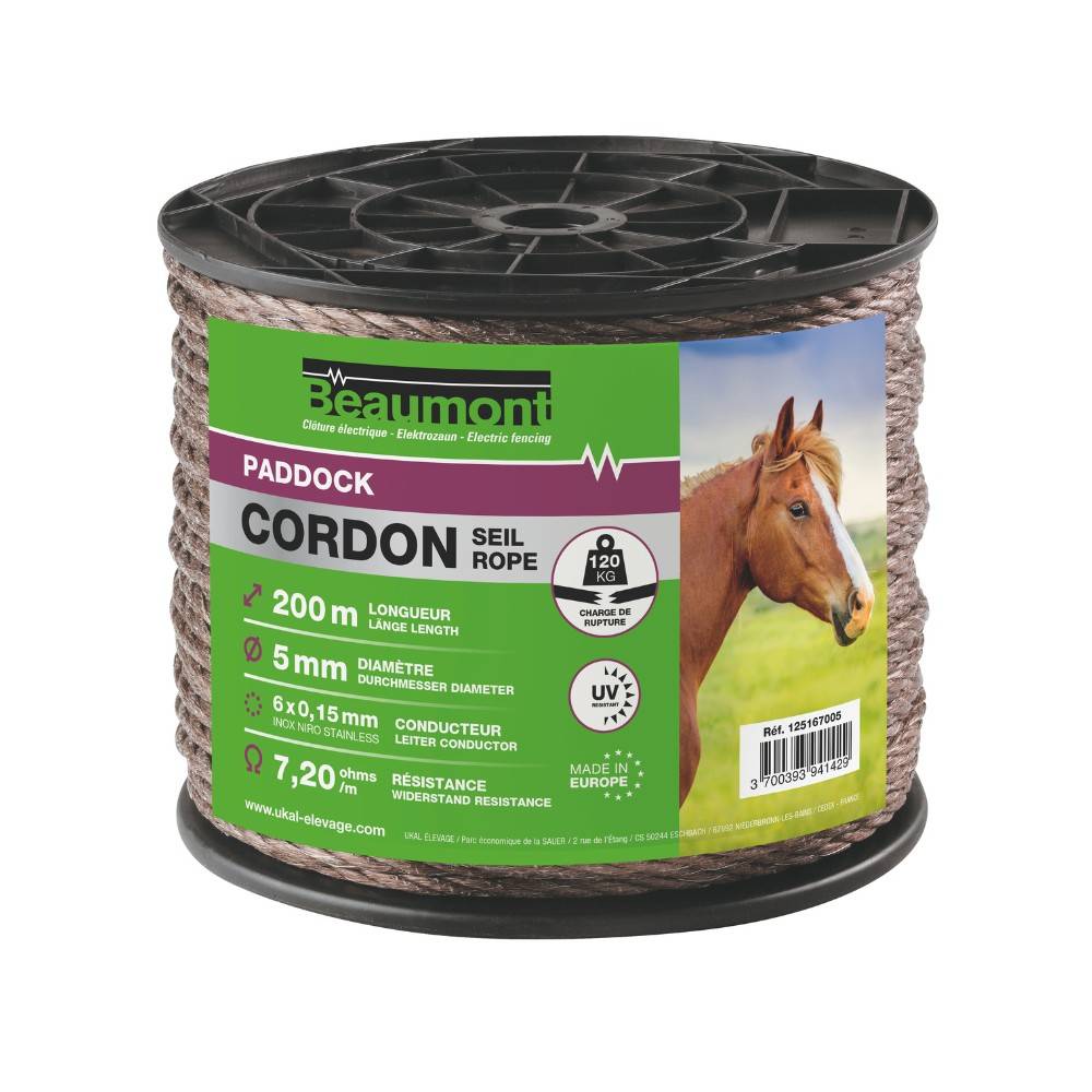 Beaumont - Cordon marron 5 mm / 200 m PADDOCK