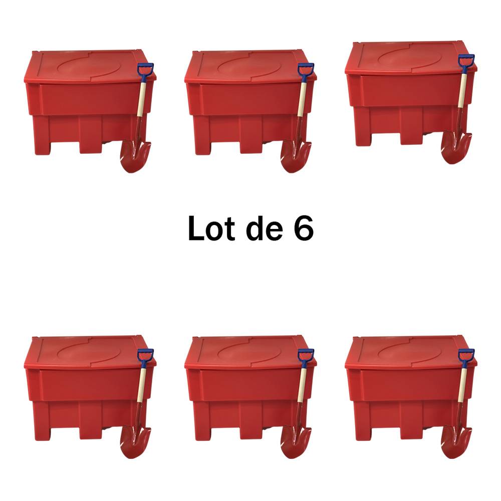 Bac à sable incendie/ à sel de déneigement 300l+pelle-lot de 6-plast'up rotomoulage - Imagen 1