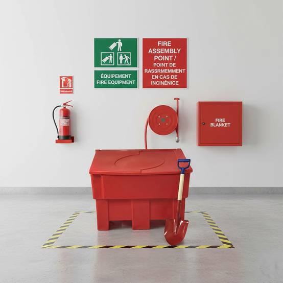 Bac à sable incendie/ à sel de déneigement 300l+pelle-lot de 6-plast'up rotomoulage - Imagen 2