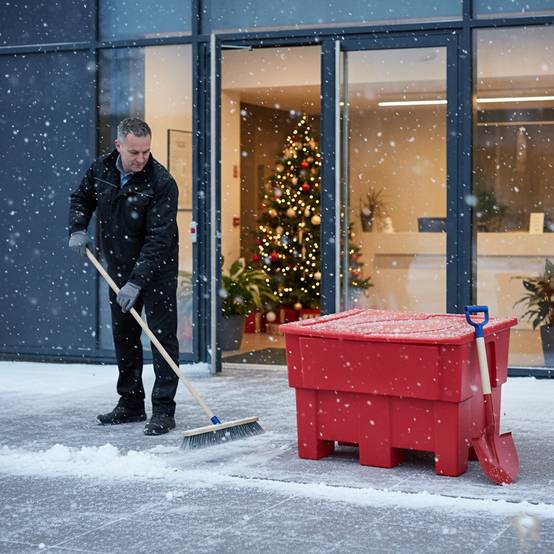 Bac à sable incendie/ à sel de déneigement 300l+pelle-lot de 6-plast'up rotomoulage - Imagen 3