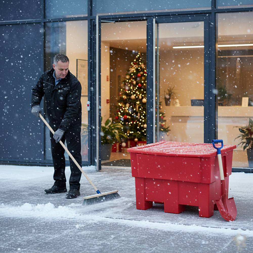Bac à sable incendie/ à sel de déneigement 300l+pelle-lot de 6-plast'up rotomoulage - Imagen 3