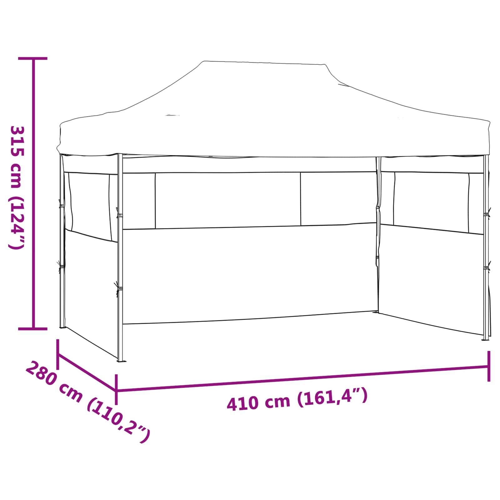 ComfortXL - Tonnelle pliante tissu Oxford jardin terrasse pop-up réglable 280x410cm anthracite - ComfortXL Outdoor Living - Image 10