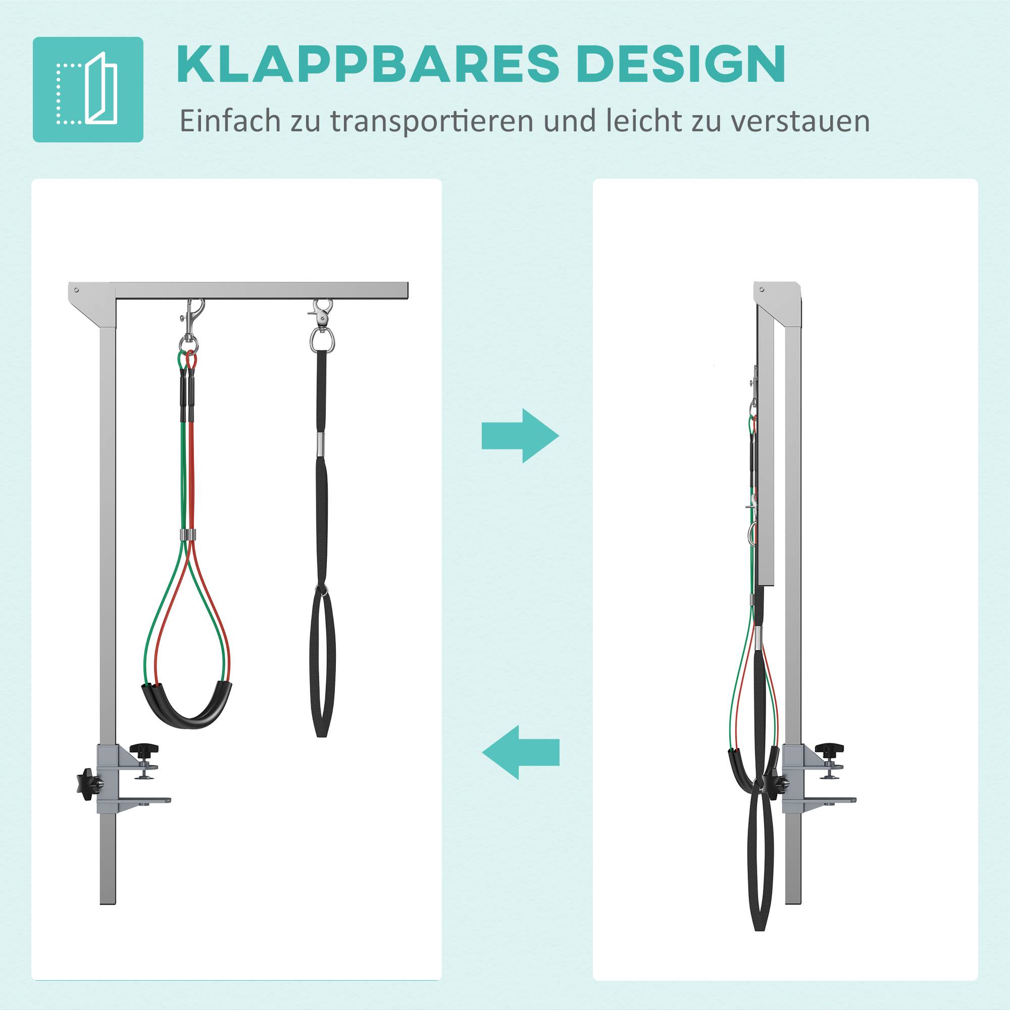 Sans Marque - Table de toilettage pour animaux, hauteur réglable, 36 x 8 x 74 cm, argent - Image 5