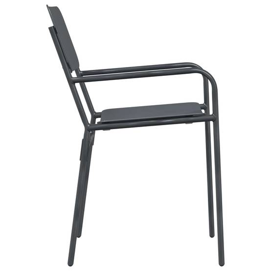 Chaises de jardin acier anthracite 51 x 55 x 81 cm - PANGIVO - Image 5