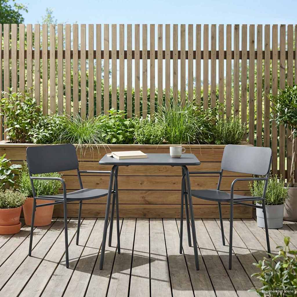 Chaises de jardin acier anthracite 51 x 55 x 81 cm - PANGIVO - Image 1