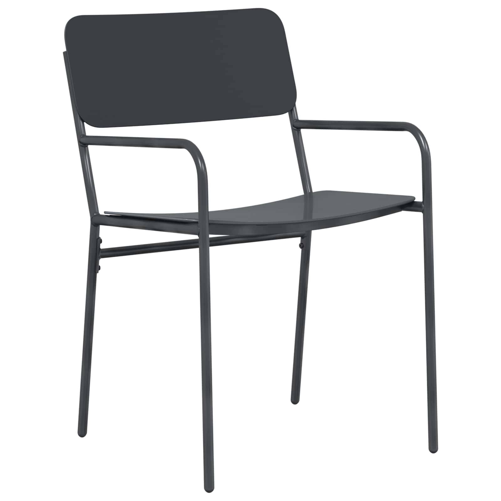 Chaises de jardin acier anthracite 51 x 55 x 81 cm - PANGIVO - Image 3