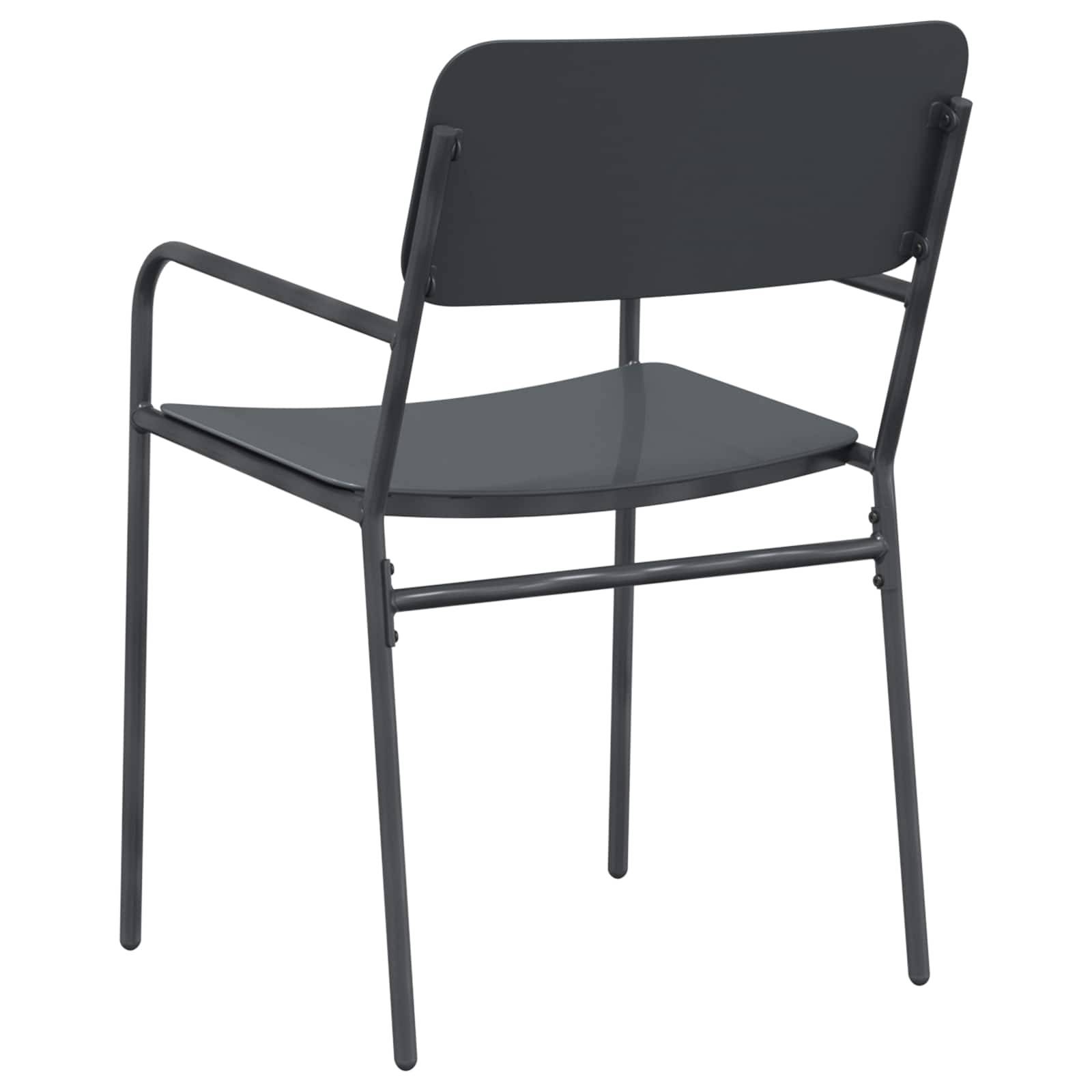 Chaises de jardin acier anthracite 51 x 55 x 81 cm - PANGIVO - Image 6