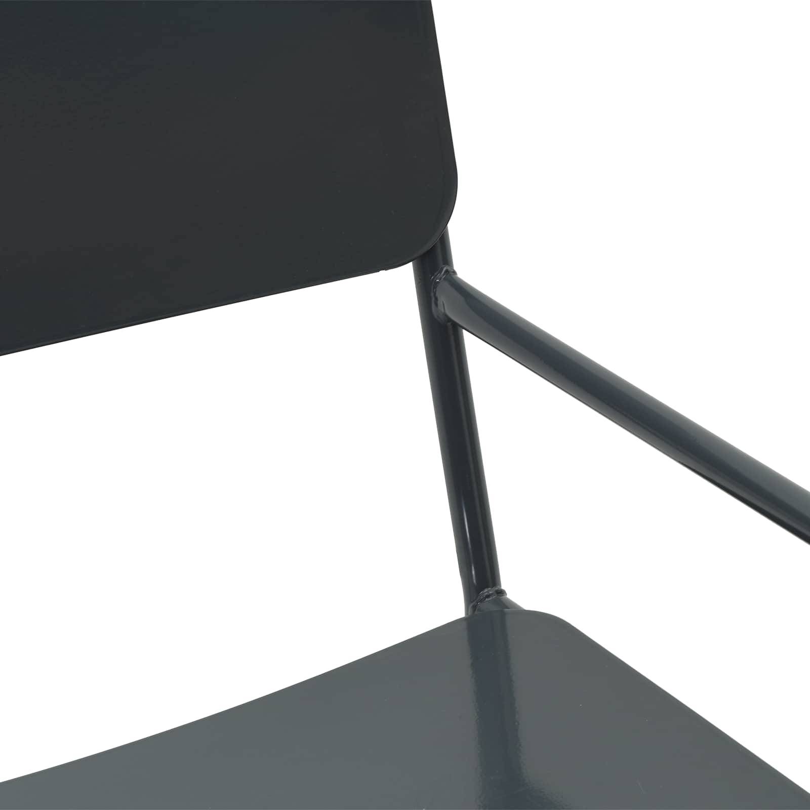 Chaises de jardin acier anthracite 51 x 55 x 81 cm - PANGIVO - Image 7