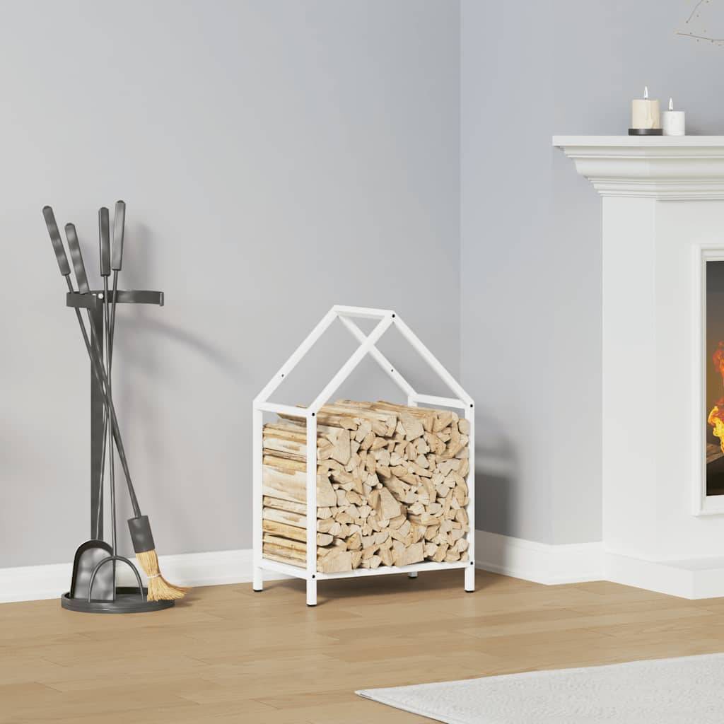 Porte-bûches en acier pour cheminée intérieure Blanc 40x25x60 cm – ComfortXL Outdoor Living