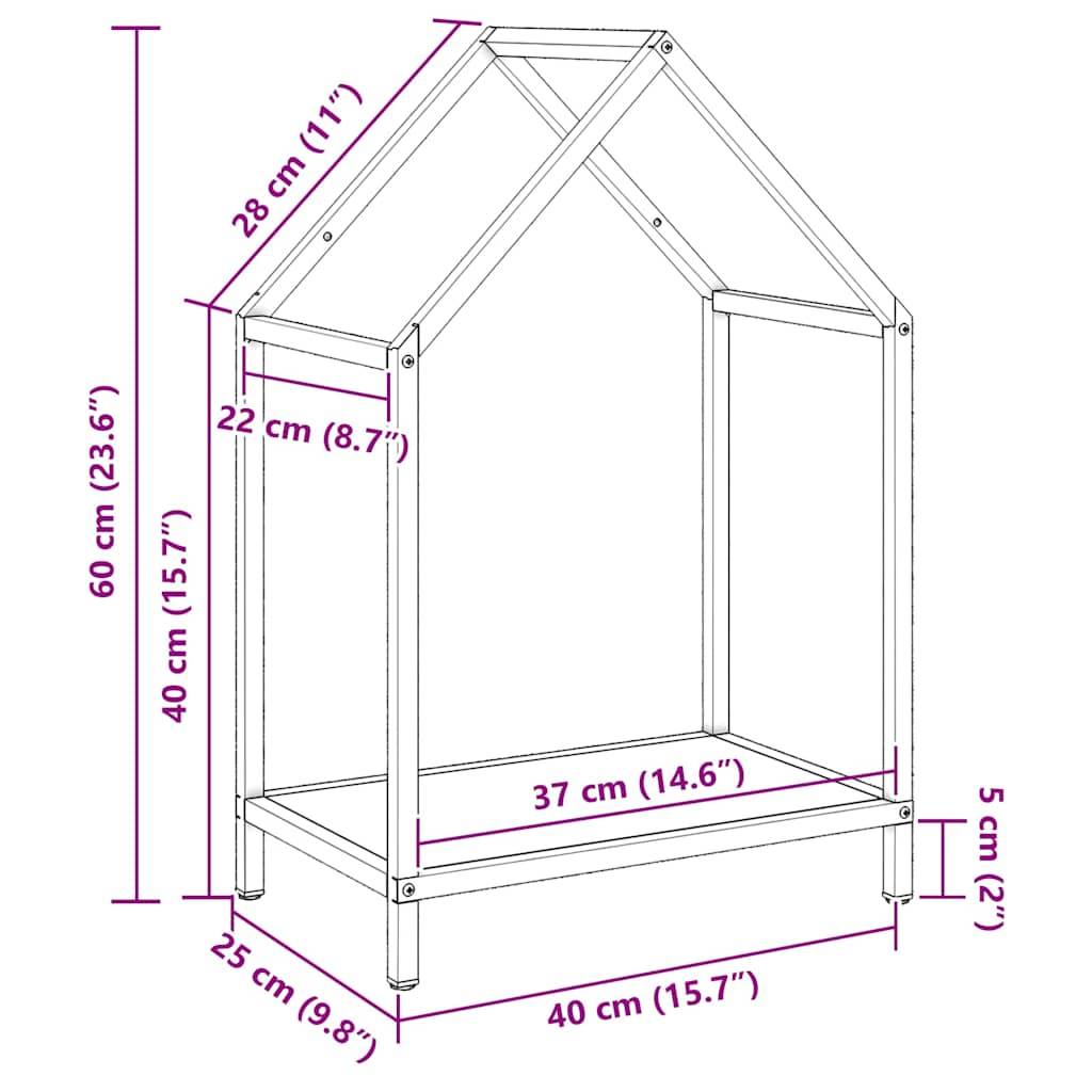 Porte-bûches en acier pour cheminée intérieure Blanc 40x25x60 cm – ComfortXL Outdoor Living - Image 3
