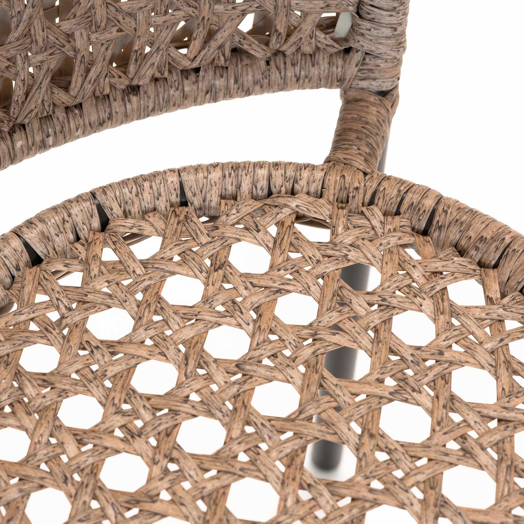 Fauteuil en résine tressée façon cannage - JARDILINE - Métal/Résine - Noir - Imagen 4