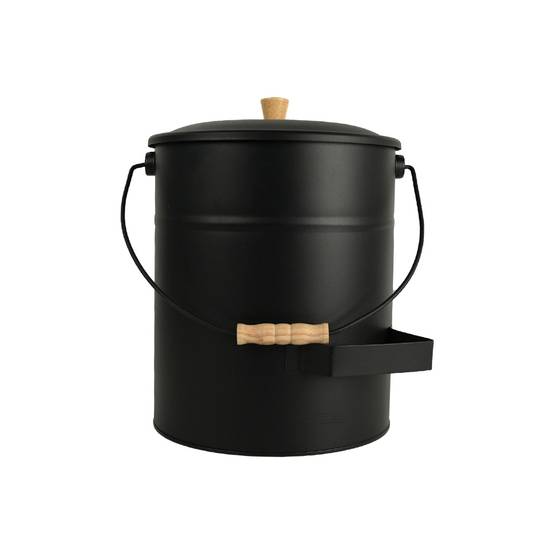 Facilitys - Seau cendres couvercle 15 L acier noir - kit 4 accessoires cheminée - Image 5