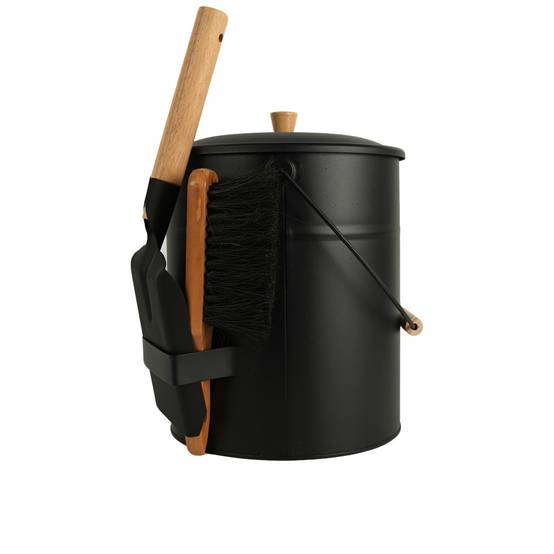 Facilitys - Seau cendres couvercle 15 L acier noir - kit 4 accessoires cheminée - Image 6