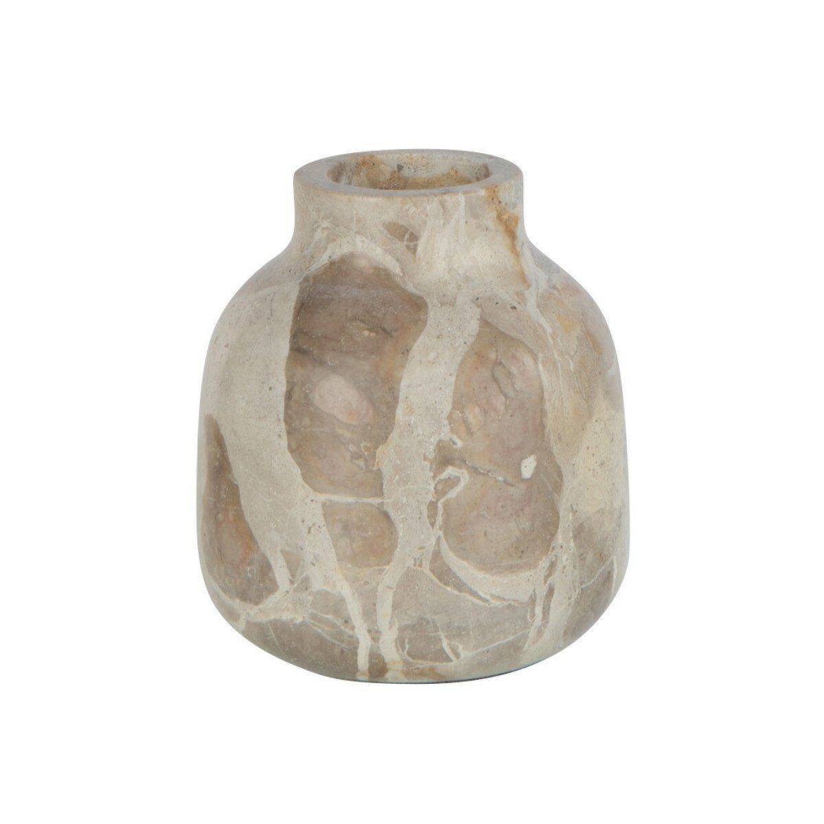 Vase Bouteille Déco "Marbre" 10cm Beige - Image 2