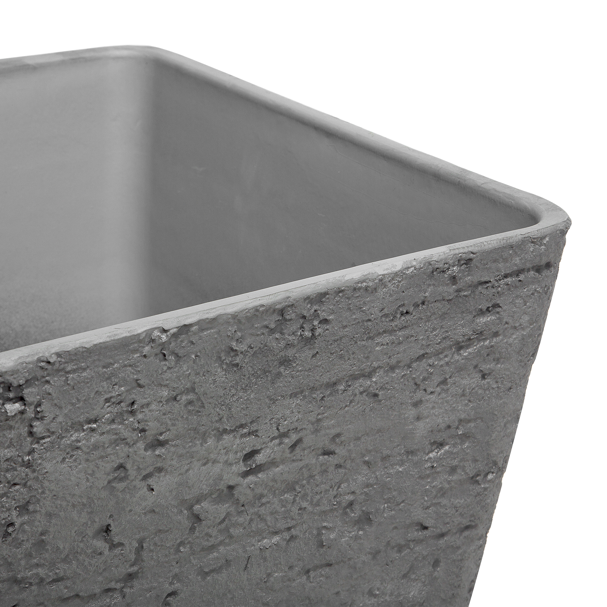 Beliani - Cache-Pots Gris en Polyrésine 49 x 49 x 53 cm Effet Pierre Pot de Fleurs Idéal pour Extérieur et Intérieur Evasés Lot de 2 - Imagen 5