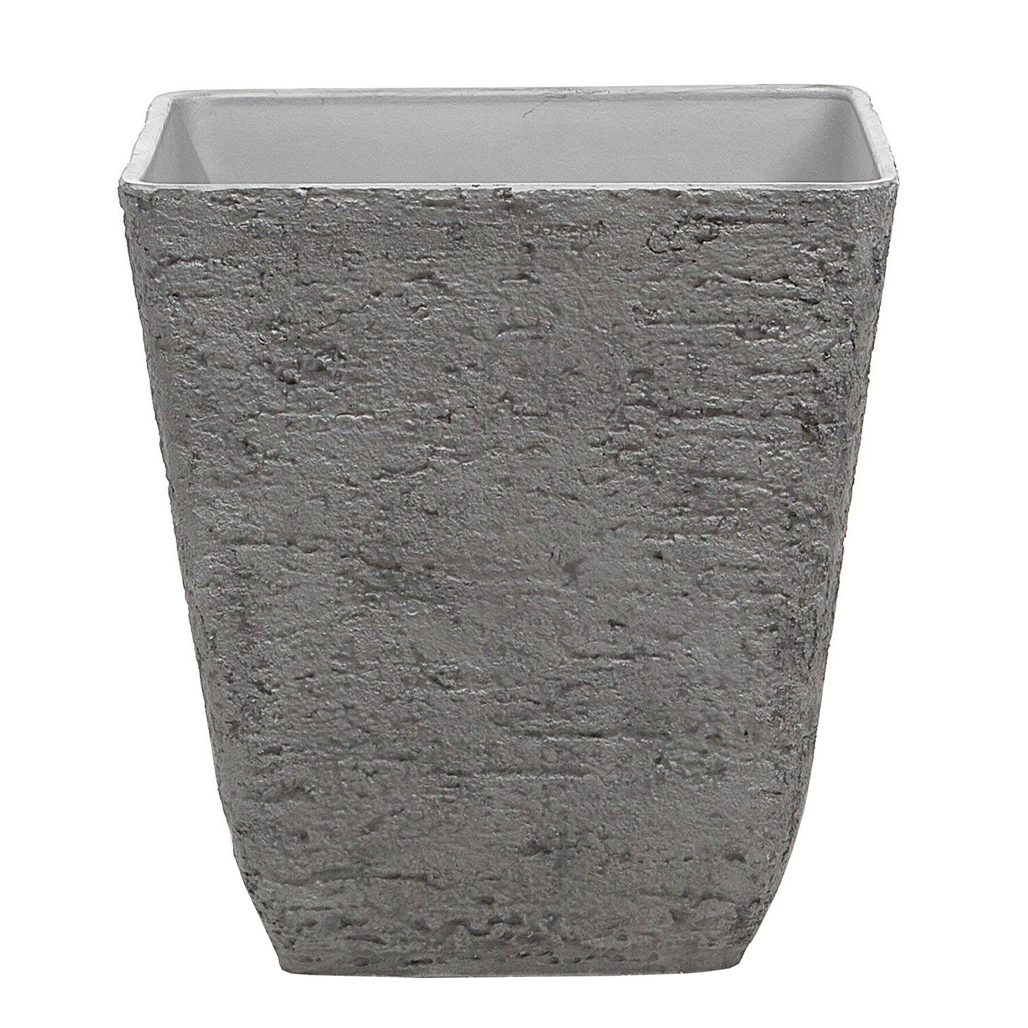 Beliani - Cache-Pots Gris en Polyrésine 49 x 49 x 53 cm Effet Pierre Pot de Fleurs Idéal pour Extérieur et Intérieur Evasés Lot de 2 - Imagen 4