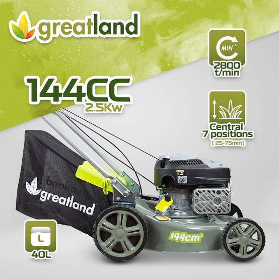 Greatland - Tondeuse thermique tractée 144 CC - 400mm - Bac 40 litres - Image 2